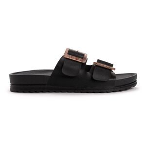 Muk Luks Grand Cayman Women's Sandals - Black Slip-On Sandals Size 8‎
